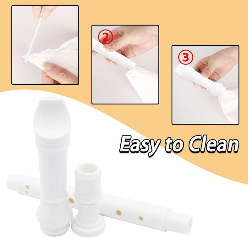 Funstreet White Soprano Recorder Instrument 8 Hole C Key Baroque Fingering Clarinet ABS Music Flute with Cleaning Rod and Storage Bag - Image 5